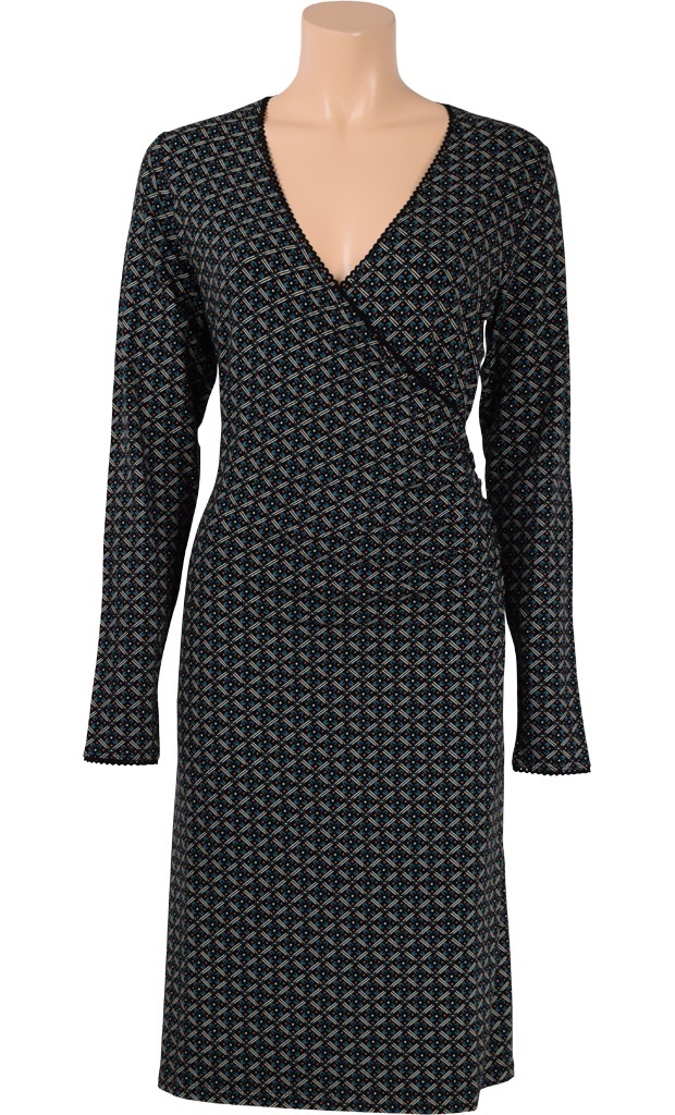King Louie Retro Kleid Blaumen Rauten Muster Grün Cross Dress Mixture schwarz King Louie Retro Kleid Blaumen Rauten Muster Grün Cross Dress Mixture schwarz