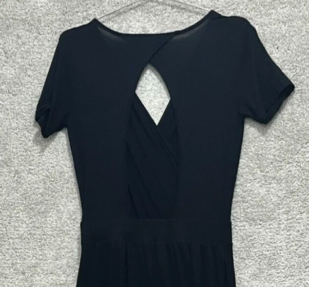 Mono para mujer Asos talla 6 negro pierna completa ojo de cerradura elástico manga corta Foto 2 de 4