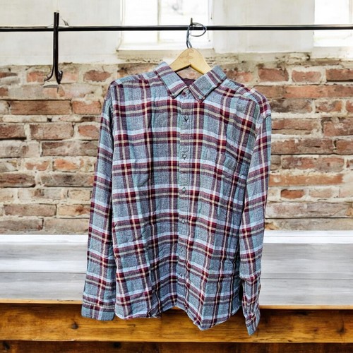 Eddie Bauer Mens Extra Large Classic Fit Shirt Gray Marron Plaid Cotton Lined  - Picture 1 of 9