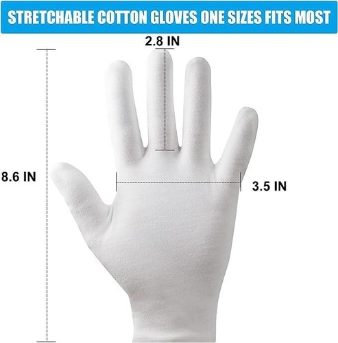 7 Pairs White Cotton Gloves for Dry Hands Sleeping, Breathable Moisturizing Glov - Picture 2 of 8