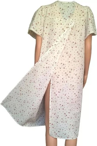 NEW Ladies INCONTINENCE OPEN BACK Poly Cotton Nightdress Nightie Hospital Gown - Picture 11 of 15