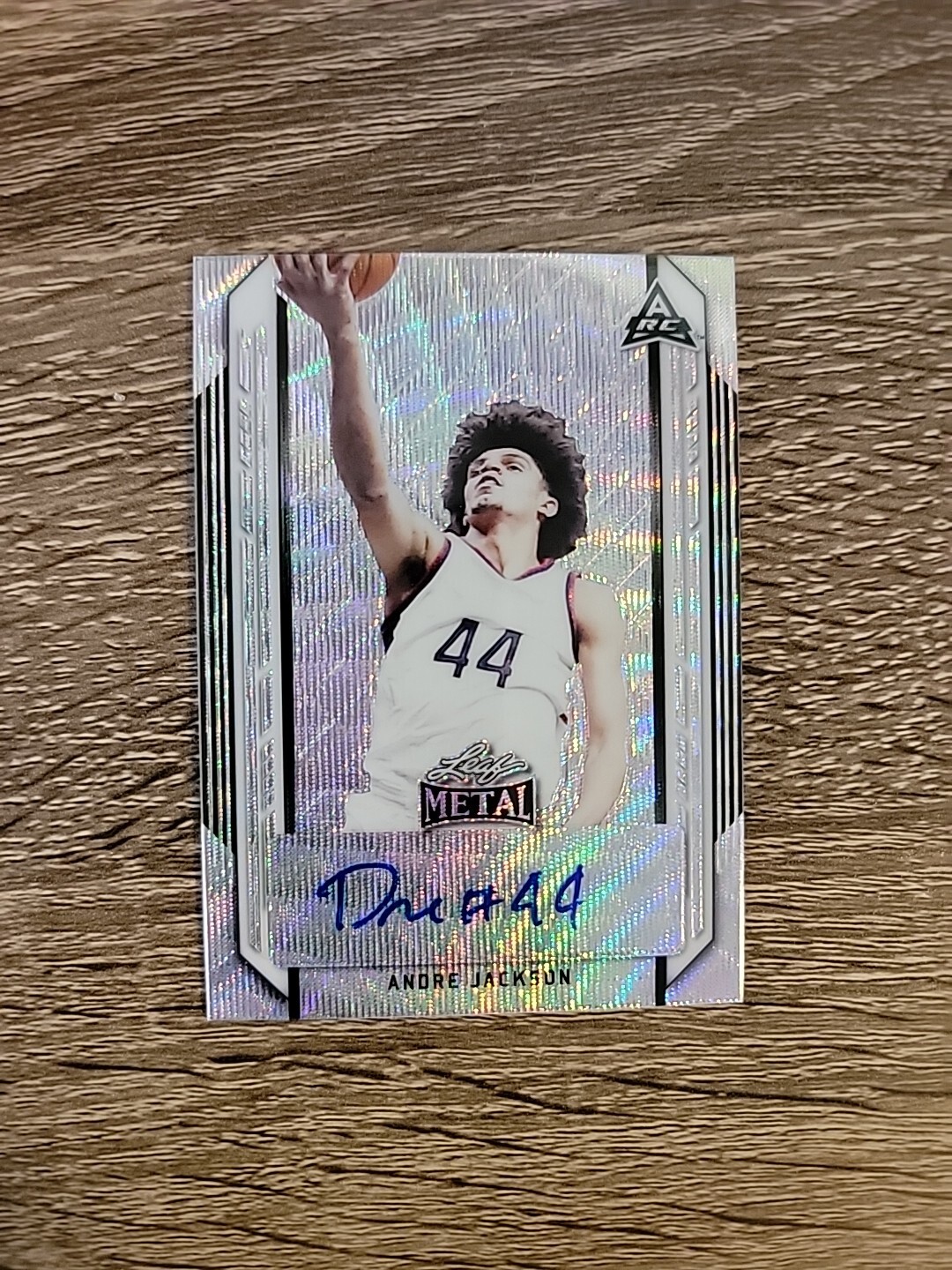 2021-22 Leaf Metal Andre Jackson Silver Wave ARC Prospect Auto Autograph RC