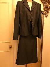 Max Mara dunkelgraue Anzugjacke UK12 und Rock UK14 gefüttert