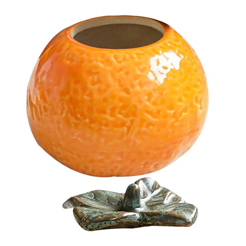 Ceramic Orange Ornaments Decorative Artificial Fruit Storage Container - Picture 11 of 12