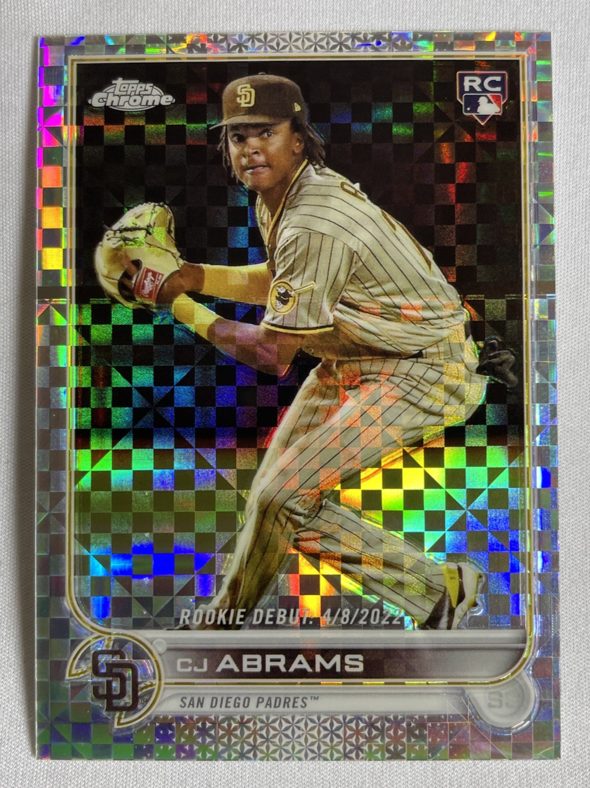 2022 Topps Chrome Update #USC102 CJ ABRAMS X-Fractor Refractor Rookie #'d/99 RC