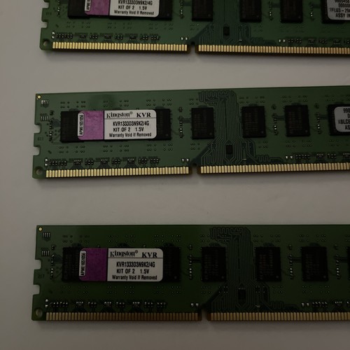 4GB KIT ( 2GB x 2 ) Kingston DDR3 PC RAM Memory DIMM PC3-10600 KVR1333D3N9K2/4G - Picture 2 of 5
