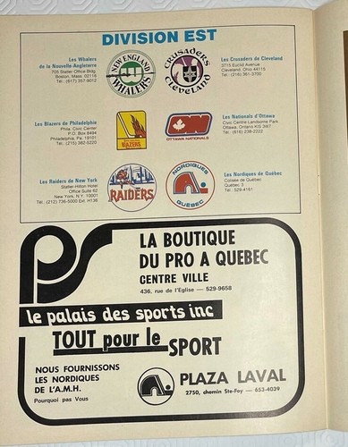 WHA Inaugural Year 1972 Quebec NORDIQUES v Whalers Hockey Program **RARE** - Picture 9 of 12