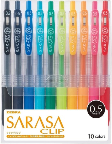 Zebra Ballpoint Gel Ink Ball Pen JJ15-10CA SARASA CLIP 0.5 10 Colors Pens Japan - Picture 5 of 14