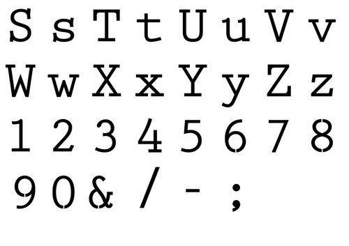 Alphabet Letter Stencil cut from Mylar complete alphabet numbers and symbols - Bild 2 von 4