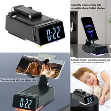Desktop Phone Holder Audio 3-in-1 Folding Bluetooth Speaker Bracket with Alarm