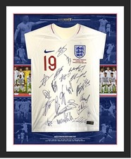 Marcus Rashford match worn England vs USA framed signed shirt Manchester United