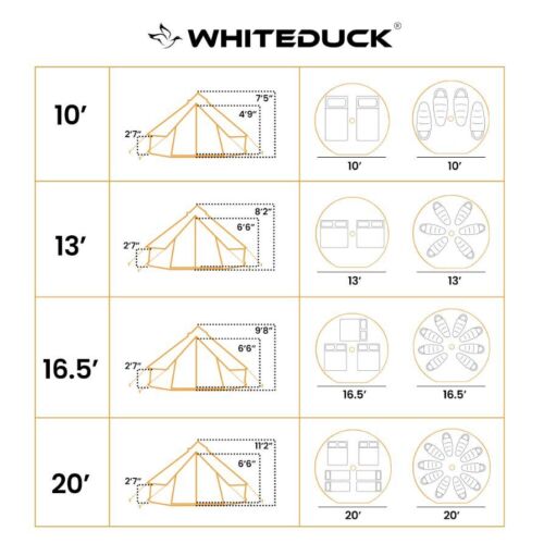 White Duck Outdoor Regatta Canvas Bell Tent, Luxury Glampinng Yurt Bell Tent- - Picture 3 of 101