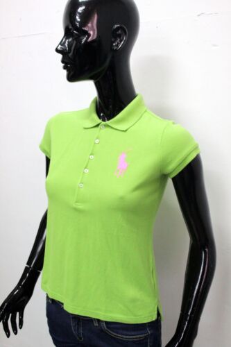 Polo Ralph Lauren Donna Taglia S Verde Cotone T-Shirt Maglia Woman Manica Corta - Imagen 8 de 14