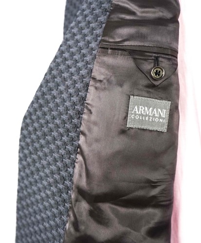 $1,495 Armani Collezioni Gray Raised Texture Cotton Blend Blazer 48R - 第 7/9 張圖片