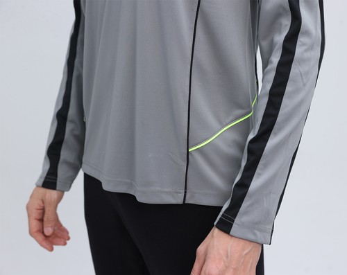 Men Polo Shirts Long Sleeve Quick Dry Golf Sport Casual 11 colours Contrast - Picture 11 of 49