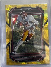 Charles White 2023 Prizm Draft Picks Gold Ice Football Card #14 Trojans