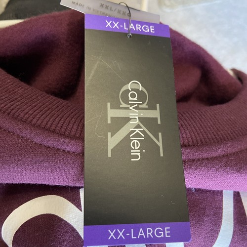 Calvin Klein Women's Relaxed Fit Logo Fleece Pullover Sweatshirt XXL New Garnet - Picture 10 of 10