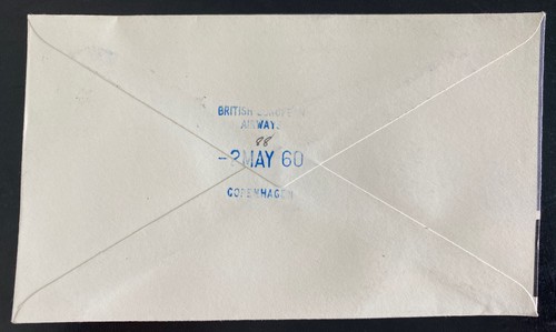 1960 London England First Flight Cover To Copenhagen Denmark BEA Comet 4B - Picture 2 of 2