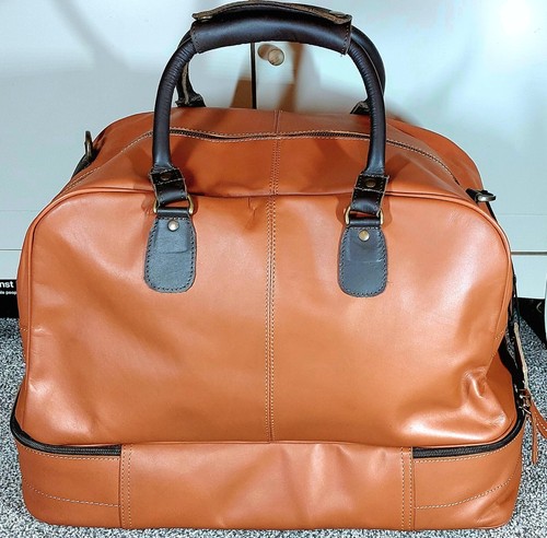 *Stunning* MAHI Handmade Premium Leather Tan Large Holdall Shoulder Travel Bag - Picture 7 of 10