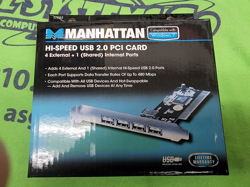 MANHATTAN HI-SPEED USB 2.0 PCI CARD - NEW