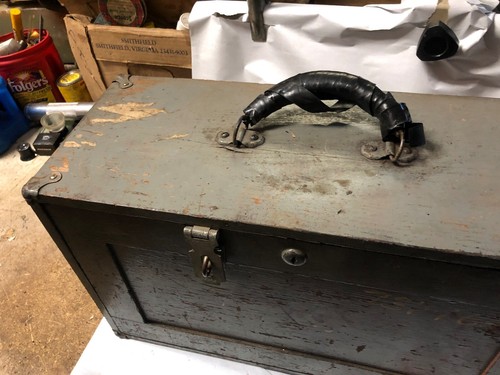 MACHINIST TOOL LATHE MILL Vintage Antique Steam Punk Wood Machinist Tool Box BsT - Picture 3 of 12