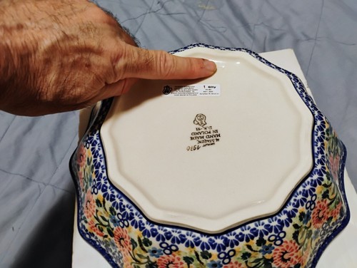POLISH POTTERY 10.25" x 2.75" SERVING BOWL UNIKAT 1970 M STARZYK - BRAND NEW!!! - Picture 2 of 3