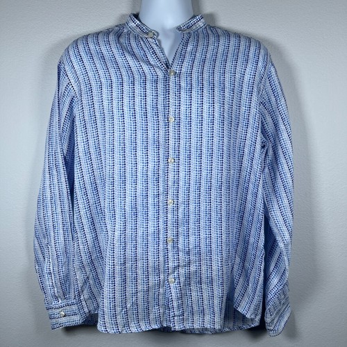 Sartoria Saracena Made in Italy Herren Leinen Hemd mit Knopfleiste Gr. 2XL leicht - Bild 4 von 13