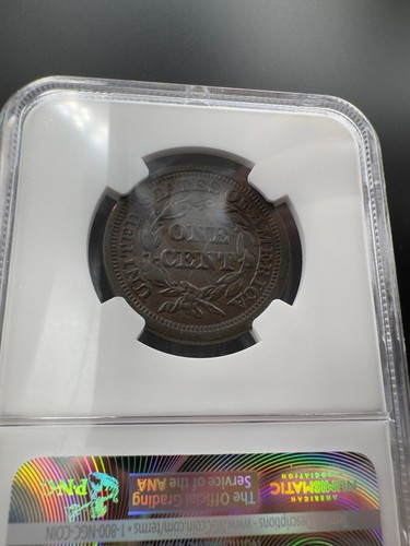 1850 Braided Hair Large Cent 1C NGC AU Details (Excellent Coin!) Ships Free! - Picture 3 of 3