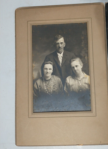 (2) Antike Kabinettkarten Fotos Familien Iowa 9" x 6" - Bild 2 von 3