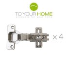 4x 35mm Slide-On One Way Hinge Kitchen Cupboard Cabinet Door Inset 110° degrees