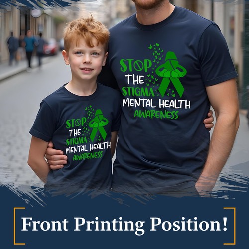 Camiseta para Hombres Niños Stop Stigma Cinta Concienciación sobre Salud Mental Ansiedad #MHA - Imagen 7 de 30