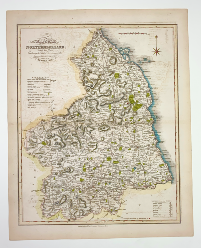 Northumberland map towns gentleman houses election poll reform bill 1838 - Picture 4 of 4