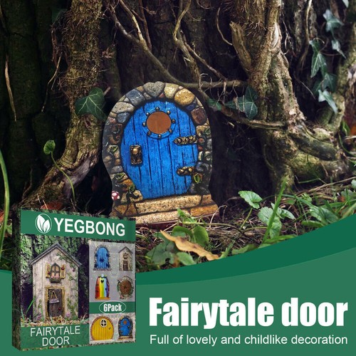 6Pcs Fairy Door for Trees Garden Outdoor Decoration Door Miniature Tree Door - Picture 7 of 13