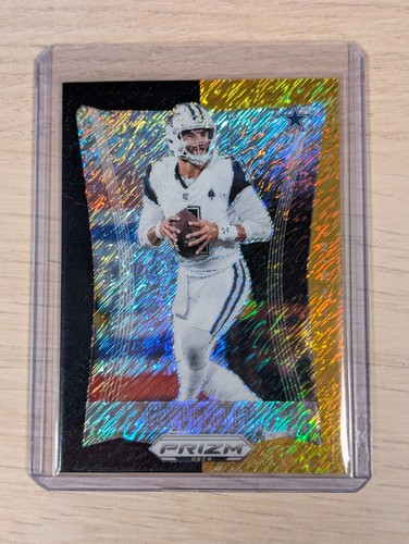 2024 Prizm Deca Football FOTL Dak Prescott #77 nero e oro scintillante 7/8 cowboy - Foto 4 di 4