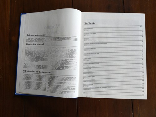 Haynes Austin Maestro 1983-1987/ 1275cc 1598cc / Owners Workshop Manual 922 - Picture 4 of 7