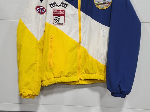 Vintage 1994 Daytona 500 Nascar Winston Racing L geschwollene Jacke mit durchgehendem Reißverschluss STP Ford - Bild 3 von 16