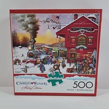 Charles Wysocki Jigsaw Puzzle WHISTLE STOP CHRISTMAS 500 Pieces NEW