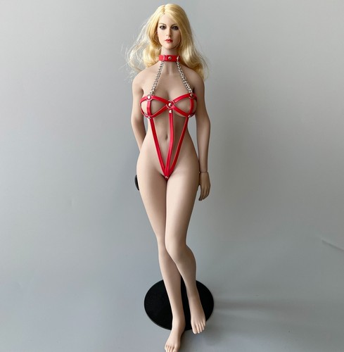 USA 1/6 Leather Lingerie Bodysuit For 12" PHICEN Hot Toys Worldbox Female Figure - Picture 2 of 2