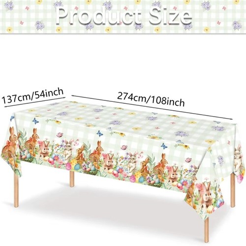 Easter Party Tablecover Rectangular Disposable Dust-Proof Table Decorations - Picture 4 of 9