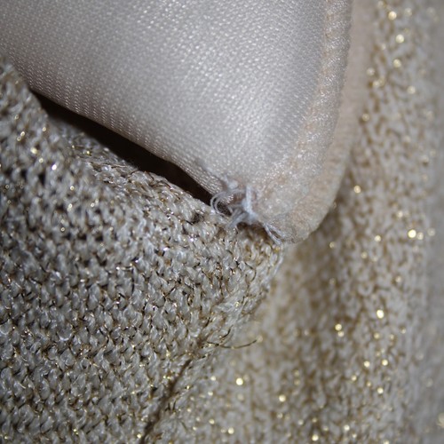 Toula Sz 4 Tan Gold Rhinestones Metallic One Button Santana Knit Wool Blazer - Picture 13 of 17