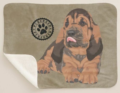 Puppies Rule Bloodhound perro pura raza marrón Sherpa manta polar - Imagen 1 de 3