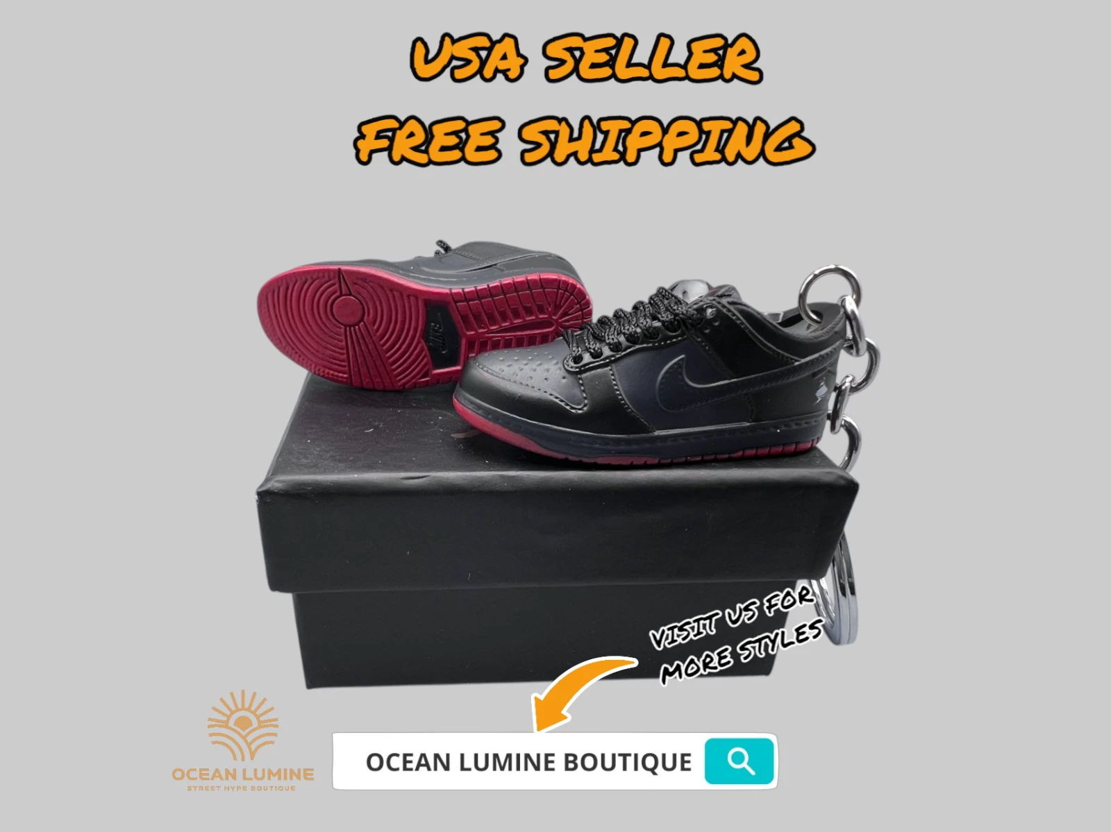 SB Dunk Low Mini Porte clés Baskets 3D, Baskets Basketball Boîte de Collection Options