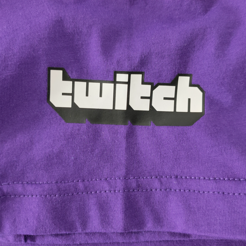 T shirt Twitch uomo cotone glitch core logo viola girocollo maglietta gaming nuova - Foto 9 di 10