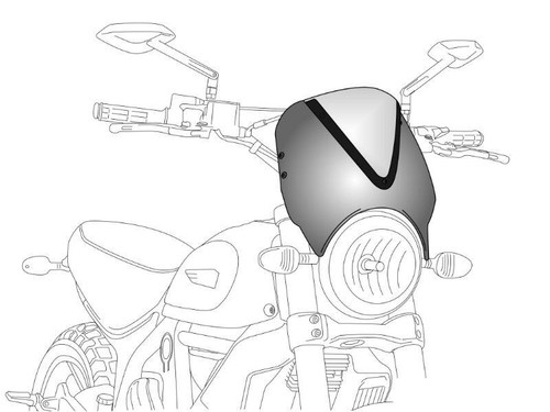 Puig Dark Smoke Replacement Screen - Retrovision Screen Cagiva Raptor 125 03-12 - Picture 2 of 2