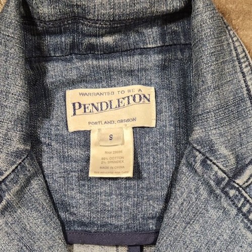 Pendleton denim Blazer Women Size Small Medium Wash Blue USA - Picture 4 of 10