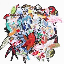 35PCS Birds Embroidered Patches Random Assorted Styles Birds Theme Iron on Pa...