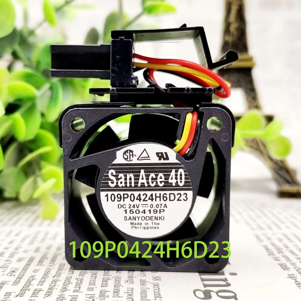 109P0424H6D23 A90L-0001-0551 SANYO DC 24V 0.07A 40*40*20mm Cabinet Cooling Fan - Image 2 of 3