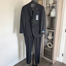 Hart Schaffner Marx New York Fit Black 2 Pc Suit 40R NEW Tailored Blazer Pants