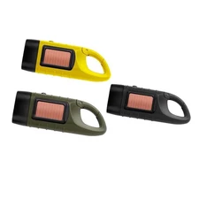 Hand Crank Solar Powered Flashlight Multifunctional Portable Torch Camping Lamp