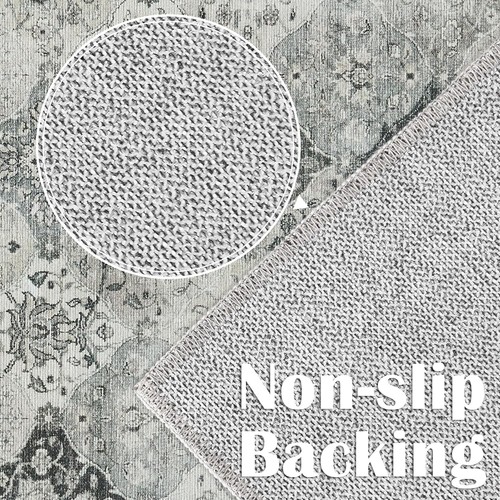 Jinchan 4x6 Non Slip Thin Washable Area Rug - Imagen 6 de 6